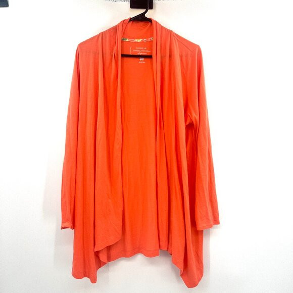 Carole Hochman Sweaters - Carole Hochman Heavenly Soft Coral Orange Open Front Cardigan Women's Large